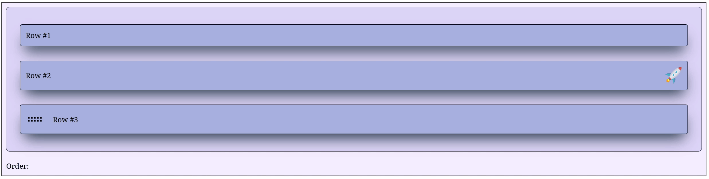 A gif showing a sortable list where items 2 and 3 have drag handles on the right- and left-hand sides, respectively.